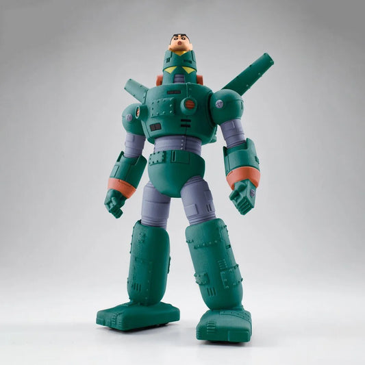 Crayon Shin-chan: Carbotix Quantum Robo Soft Vinyl – front view of green robot figure