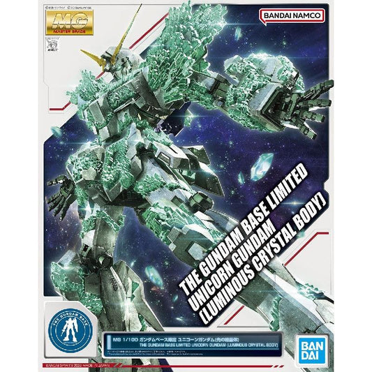 Bandai MG 1/100 The Gundam Base Limited Unicorn Gundam [Luminous Crystal Body] - Kidultverse