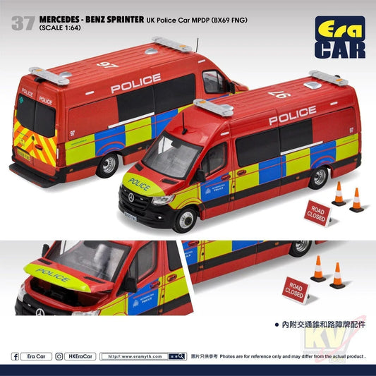 Era Car ERA#37 1/64 Mercedes Benz Sprinter UK Police Car MPDP (BX69 FNG) - Kidultverse