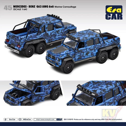 Era Car ERA#45 1/64 Mercedes Benz G63 AMG6X6 Flame Camouflage (Marine Camouflage) - Kidultverse