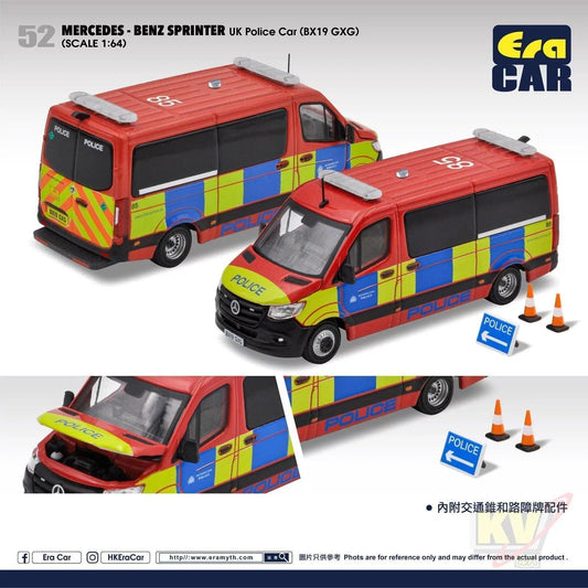 Era Car ERA#52 1/64 Mercedes Benz Sprinter UK Police Car (BX19 GXG) - Kidultverse