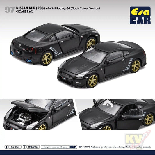 Era Car ERA#97 1/64 Nissan GT-R (R35) ADVAN Racing GT (Black Colour Version) - Kidultverse