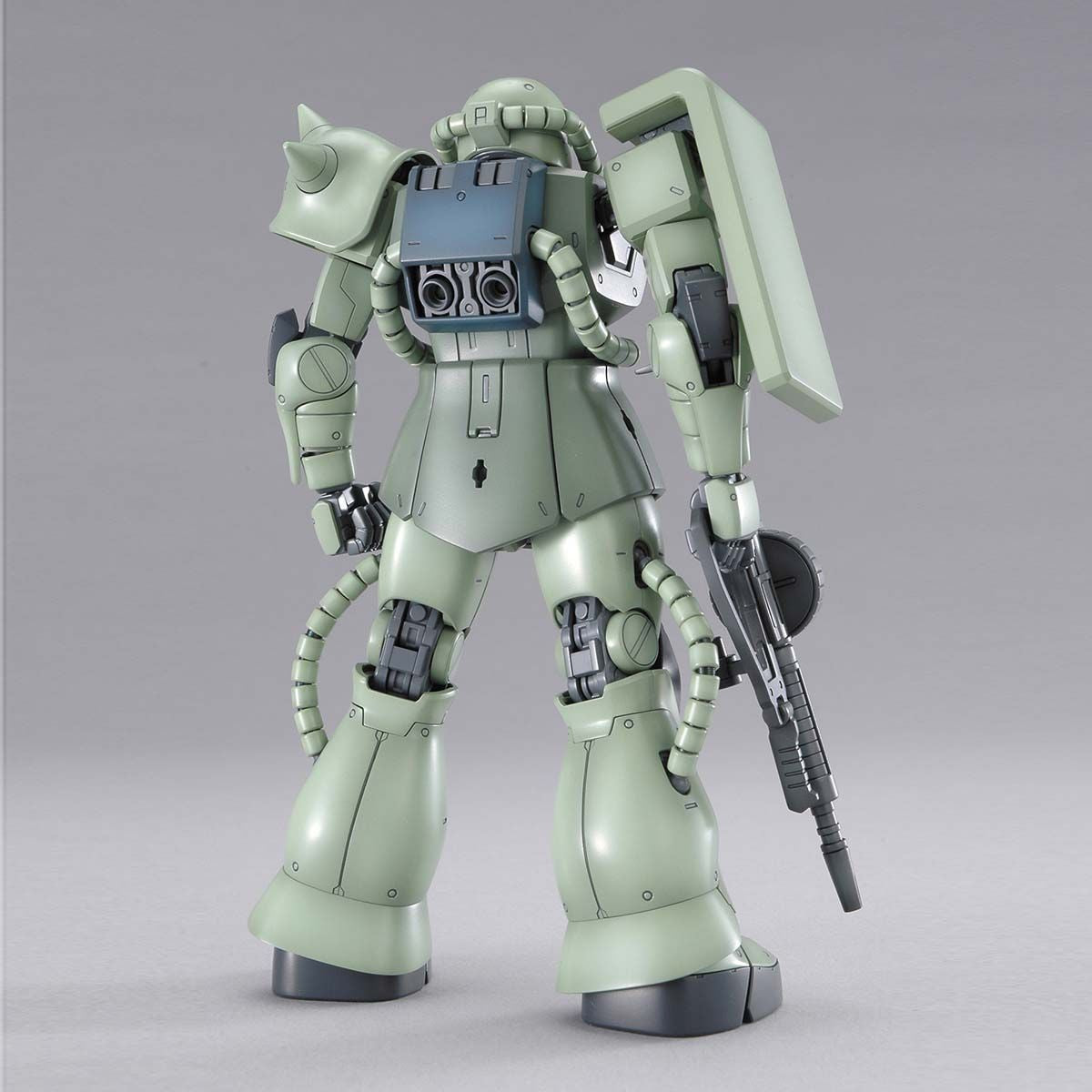 MG 1/100 No.097 MS-06J Zaku II Ver.2.0 – rear view with shield and rifle