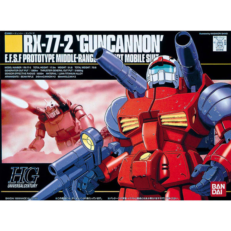 Bandai HGUC 1/144 No.001 RX-77-2 Guncannon - Kidultverse