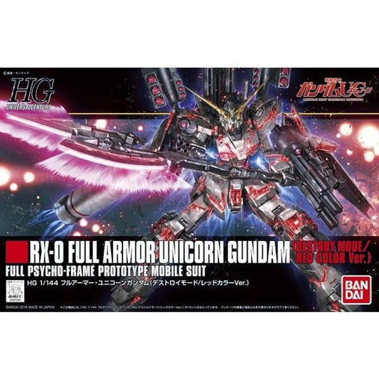 Bandai HGUC 1/144 No.199 RX-0 Full Armor Unicorn Gundam [Destroy Mode/Red Color Ver.] - Kidultverse
