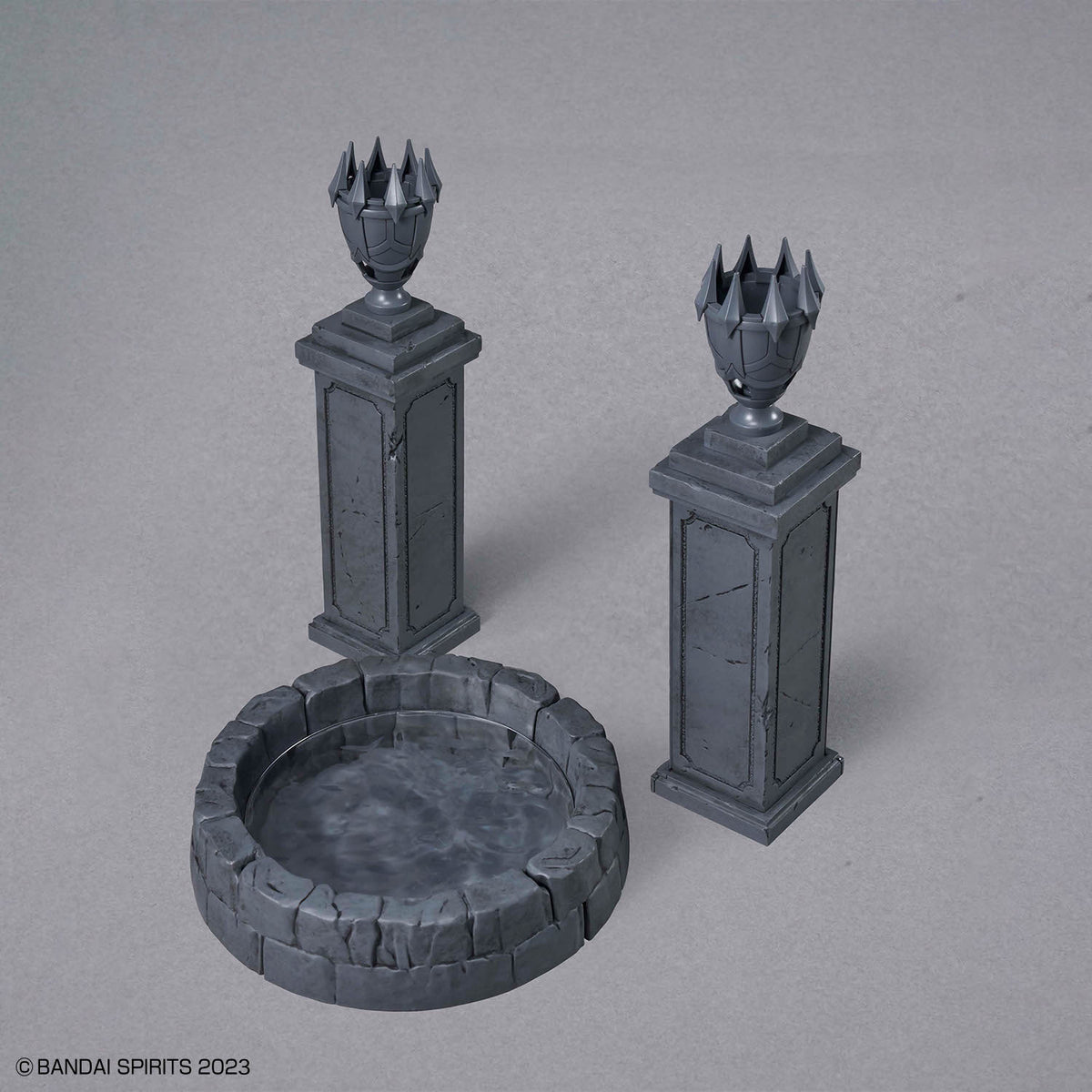 30 Minutes Fantasy 30MF Customize Structure 03 – pedestals with spiked urns and well