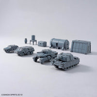 30 Minutes Missions 30MM 1/144 W-39 Option Parts Set 24 – all-in-one spread of the unassembled vehicles