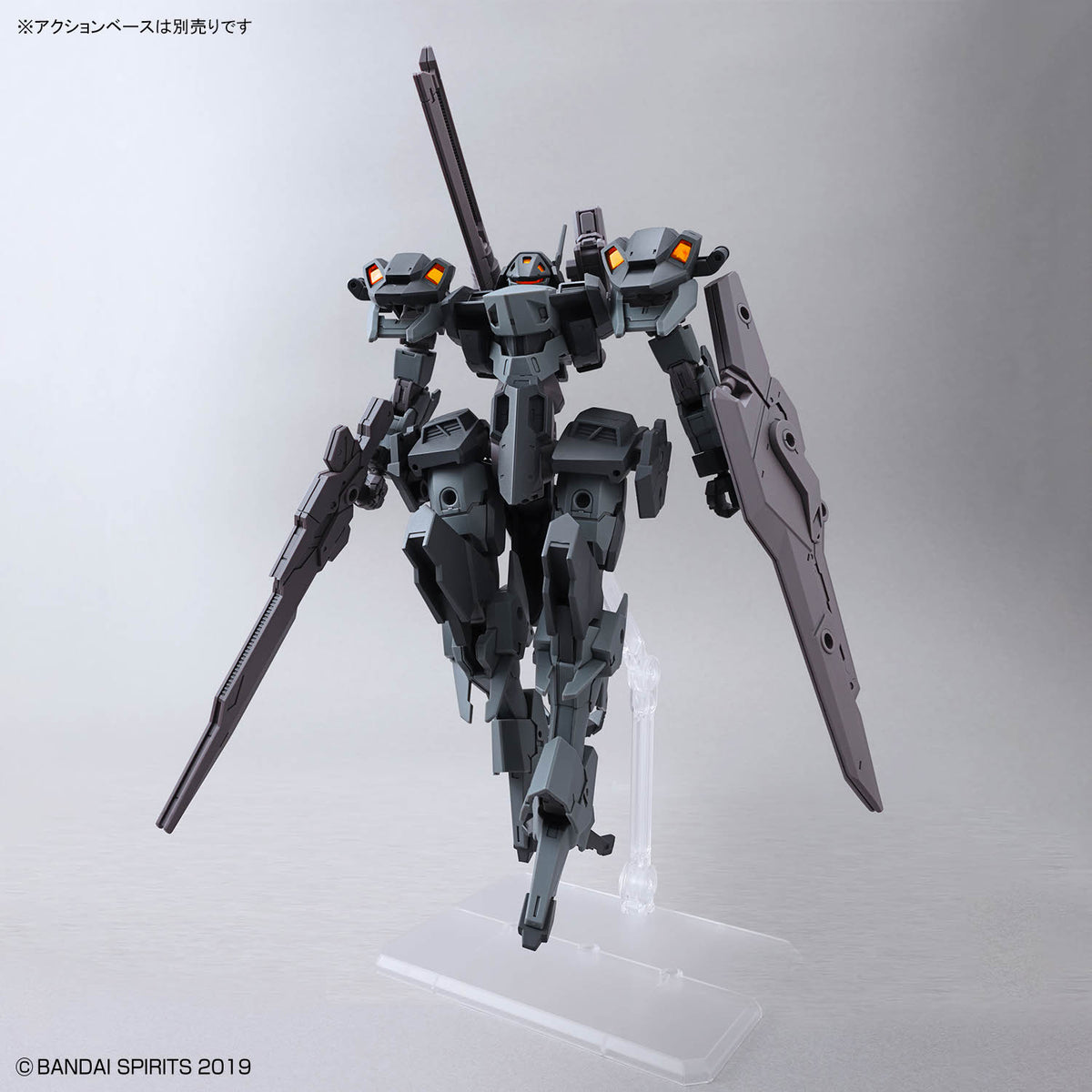 30 Minutes Missions 30MM 1/144 No.080 xEXM-000 Xenovalt – three-quarter front view on clear stand