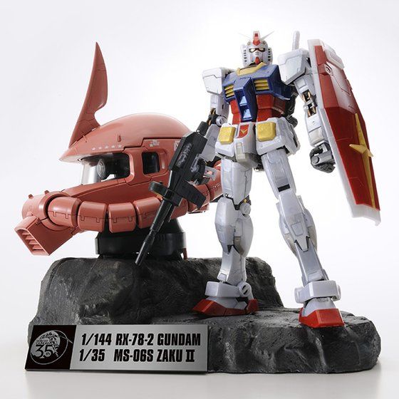 RG 1/144 RX-78-2 Gundam & 1/35 MS-06S Char's Zaku II Head [Premium Ver.] (P-Bandai)