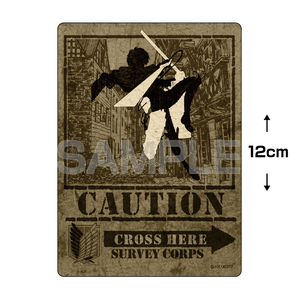Attack on Titan: Survey Corps Crossing Caution Water Resistant Sticker