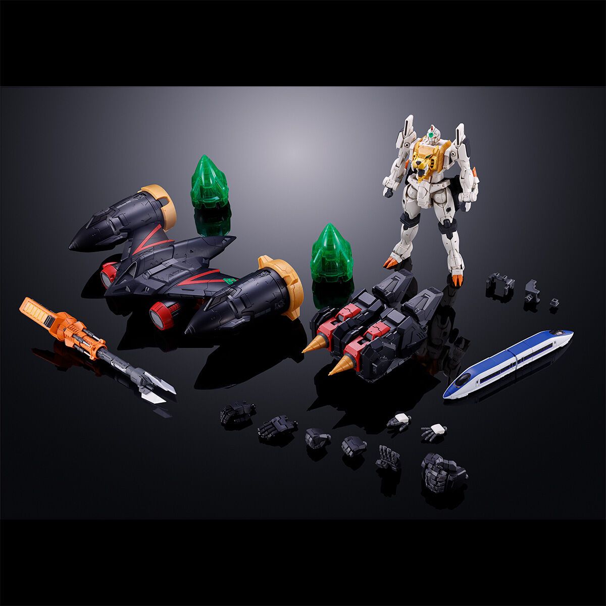 RG 1/144 Star Gaogaigar – all parts and accessories laid out in a spread