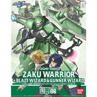 Bandai 1/100 No.06 ZGMF-1000 Zaku Warrior + Blaze Wizard & Gunner Wizard