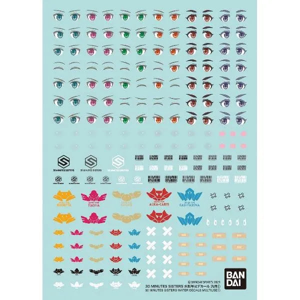 Bandai 30 Minutes Sisters 30MS 1/144 Water Decals - Kidultverse
