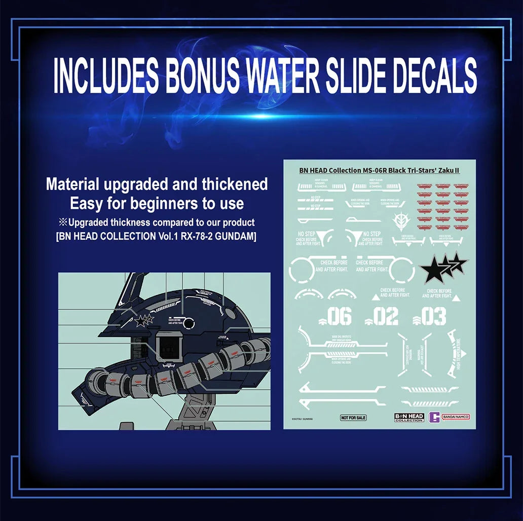 Bandai BN Head Collection Vol.7 MS-06R Black Tri-Stars' Zaku II - Kidultverse