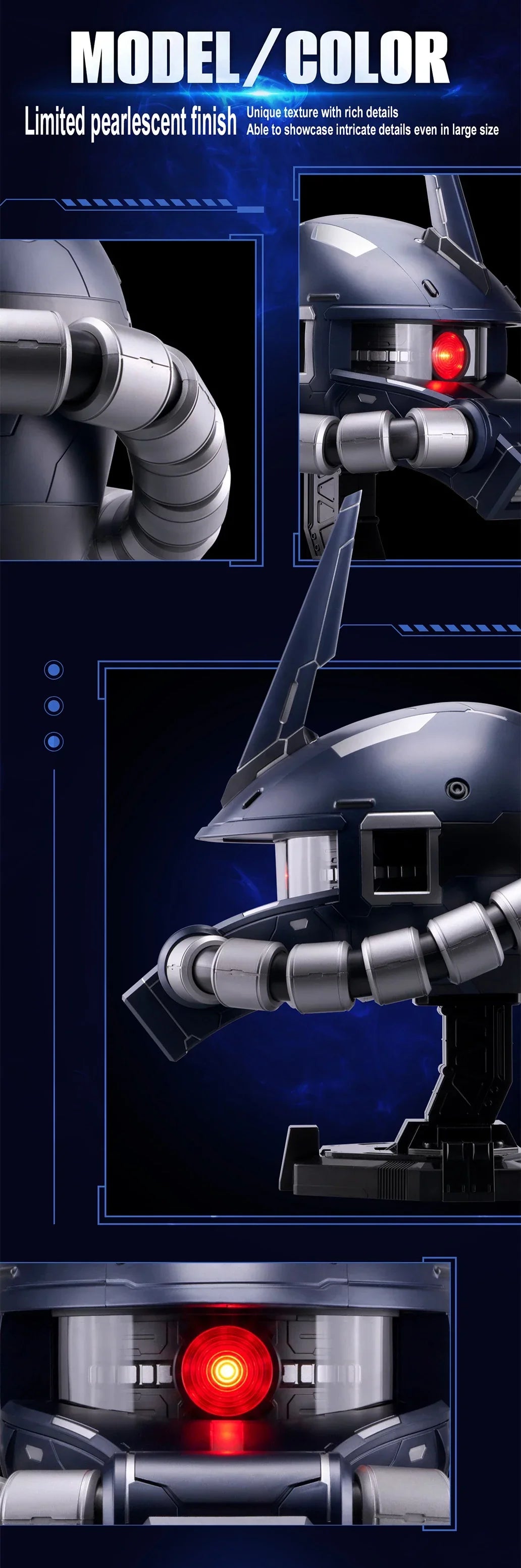 Bandai BN Head Collection Vol.7 MS-06R Black Tri-Stars' Zaku II - Kidultverse