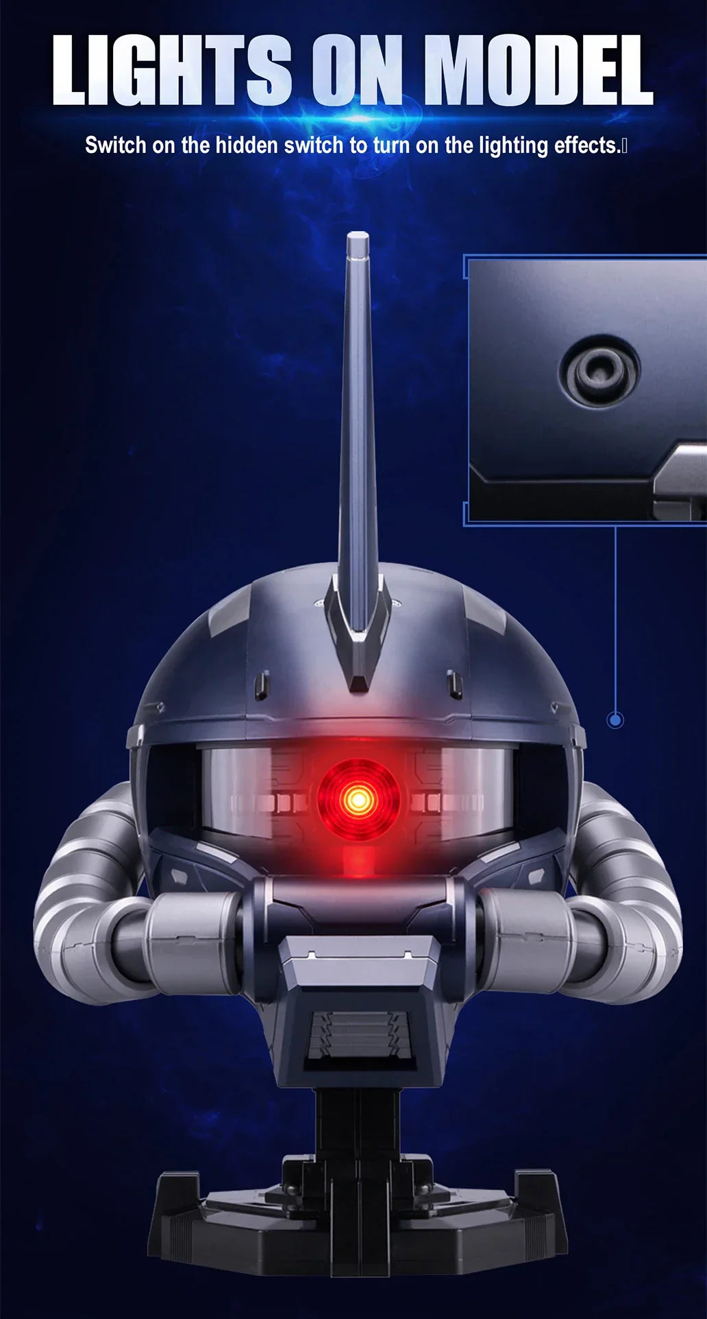 Bandai BN Head Collection Vol.7 MS-06R Black Tri-Stars' Zaku II - Kidultverse