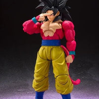 Dragon Ball GT: S.H.Figuarts Super Saiyan 4 Son Goku – full-length front view on dark stage backdrop
