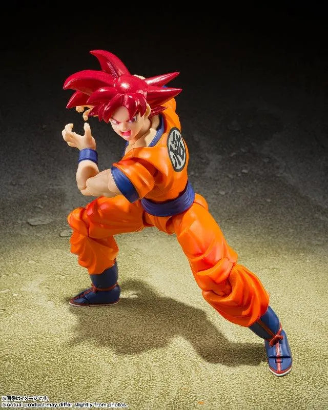 Bandai Dragon Ball Super: S.H.Figuarts Super Saiyan God Son Goku Saiyan God [Instilled With The Light of Righteous Hearts] - Kidultverse