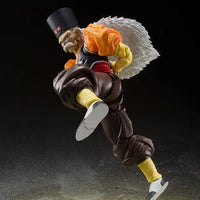 Dragon Ball Z: S.H.Figuarts Android 20 – action pose mid-jump, white hair flowing