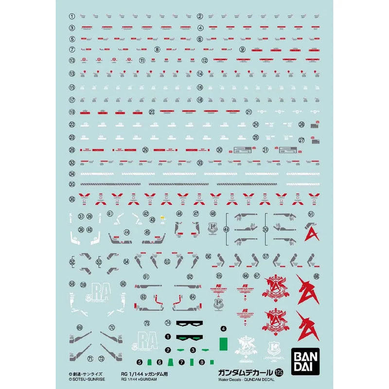 Bandai Gundam Decal [125] RG 1/144 Nu Gundam - Kidultverse