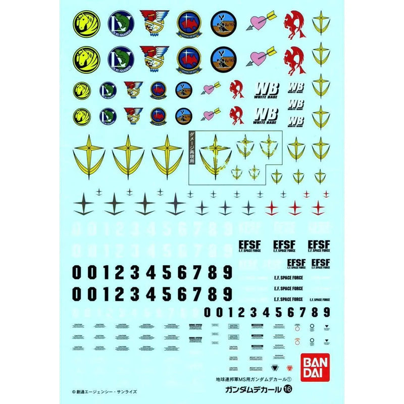 Bandai Gundam Decal [16] Earth Federation MS Gundam 1 - Kidultverse