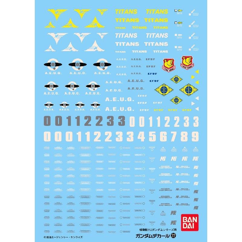 Bandai Gundam Decal [22] MG 1/100 Mobile Suit Zeta Gundam series - Kidultverse