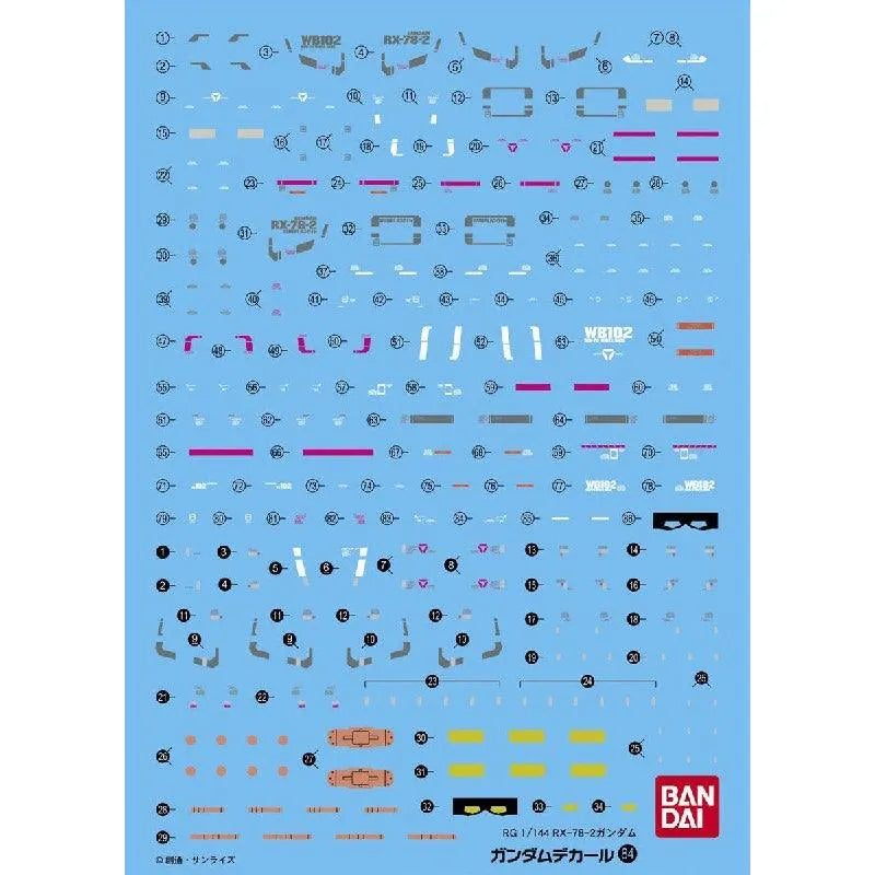Bandai Gundam Decal [84] RG 1/144 RX-78-2 Gundam - Kidultverse