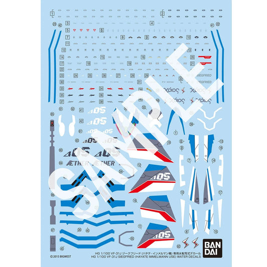 Bandai HG 1/100 VF-31J Siegfried [Hayate Immelmann Use] Water Decal - Kidultverse
