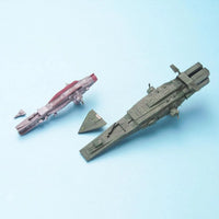 HG EX Model 1/1700 No.023 Salamis & Magellan – separated hull sections on blue backdrop