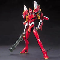 HG No.05 Evangelion-02 Production Type – three-quarter front view with posed rifle