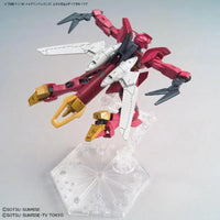 HGBD:R 1/144 No.019 Mercuone Weapons – mobile suit posed on clear stand, weapons set Wait