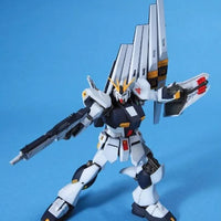 HGUC 1/144 No.086 RX-93 Nu Gundam – three-quarter front view with fin funnels raised