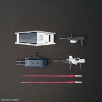 HGUC 1/144 No.209 RX-79BD-3 Blue Destiny Unit 3 EXAM – all weapons and shield laid out flat