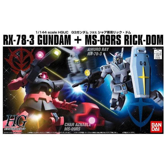 Bandai HGUC 1/144 RX-78-3 G3 Gundam + MS-09RS Char's Rick Dom Set - Kidultverse