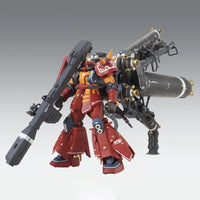 MG 1/100 No.194 MS-06R Zaku II High Mobility Type Psycho – three-quarter front view with backpack weapons
