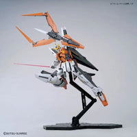 MG 1/100 No.214 GN-003 Gundam Kyrios – action pose on black stand with beam sword