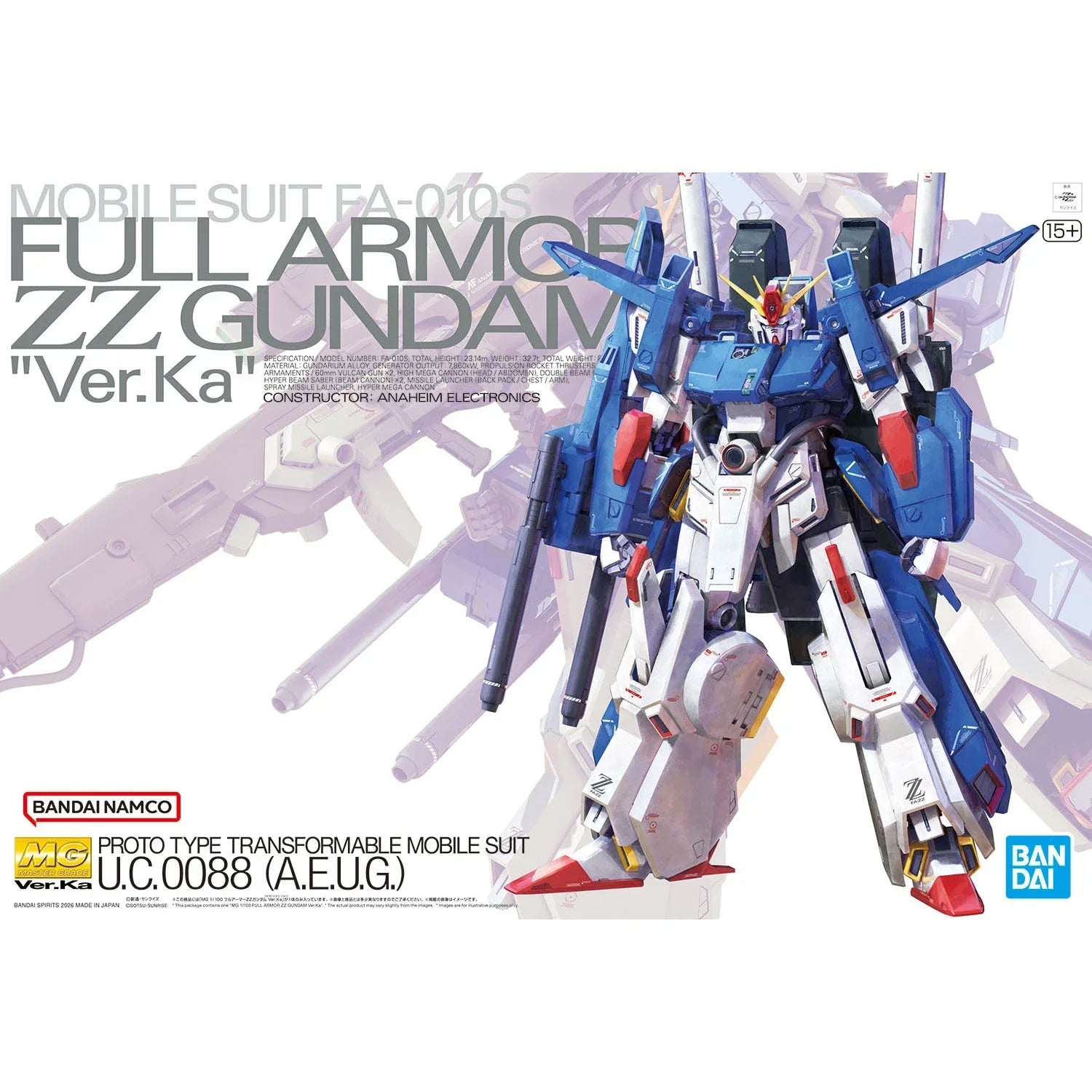 MG 1/100 No.226 FA-010S Full Armor ZZ Gundam Ver.Ka – Kidultverse®
