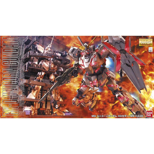 Bandai MG 1/100 RX-0 Unicorn Gundam HD Color + MS Cage - Kidultverse