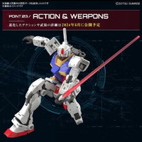 RG 1/144 No.040 RX-78-2 Gundam Ver.2.0 – action pose with beam sabre and promo banner