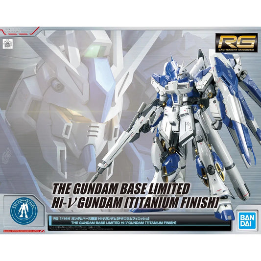 Bandai RG 1/144 The Gundam Base Limited Hi-Nu Gundam [Titanium Finish] - Kidultverse