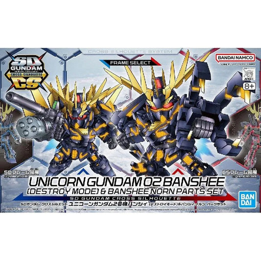 Bandai SD Gundam Cross Silhouette: Unicorn Gundam 2 Banshee [Destroy Mode] & Banshee Norn Parts Set - Kidultverse