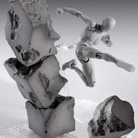 Tamashii EFFECT: Concrete Crash for S.H.Figuarts – posed grey figure amid concrete debris