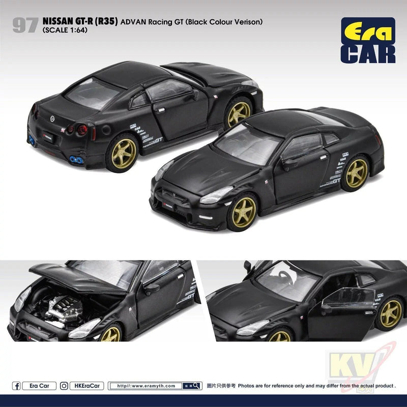 Era Car ERA#97 1/64 Nissan GT-R (R35) ADVAN Racing GT (Black Colour Version) - Kidultverse