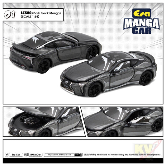 Era Car ERAM#01 1/64 Lexus LC500 (Dark Black Manga) Era Car Manga Series - Kidultverse