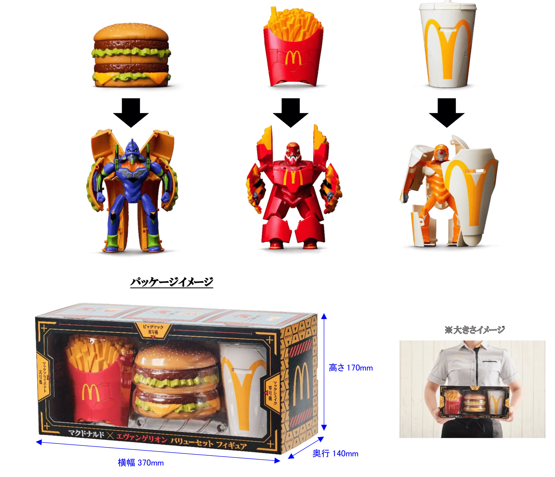 McDonald's McDonald's x Evangelion Collaboration Miraculous Transformation Figure - Kidultverse