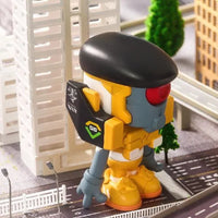 Evangelion X WASA EVA206 Blind Box Figure – rear three-quarter view on city diorama