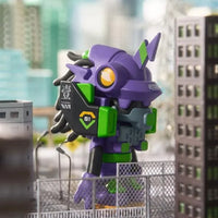 Evangelion X WASA EVA206 Blind Box Figure – three-quarter rear view on city diorama