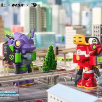 Evangelion X WASA EVA206 Blind Box Figure – diorama scene with city backdrop